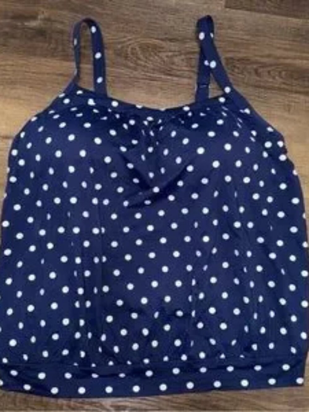 Navy & White Polka Dot Swim Top